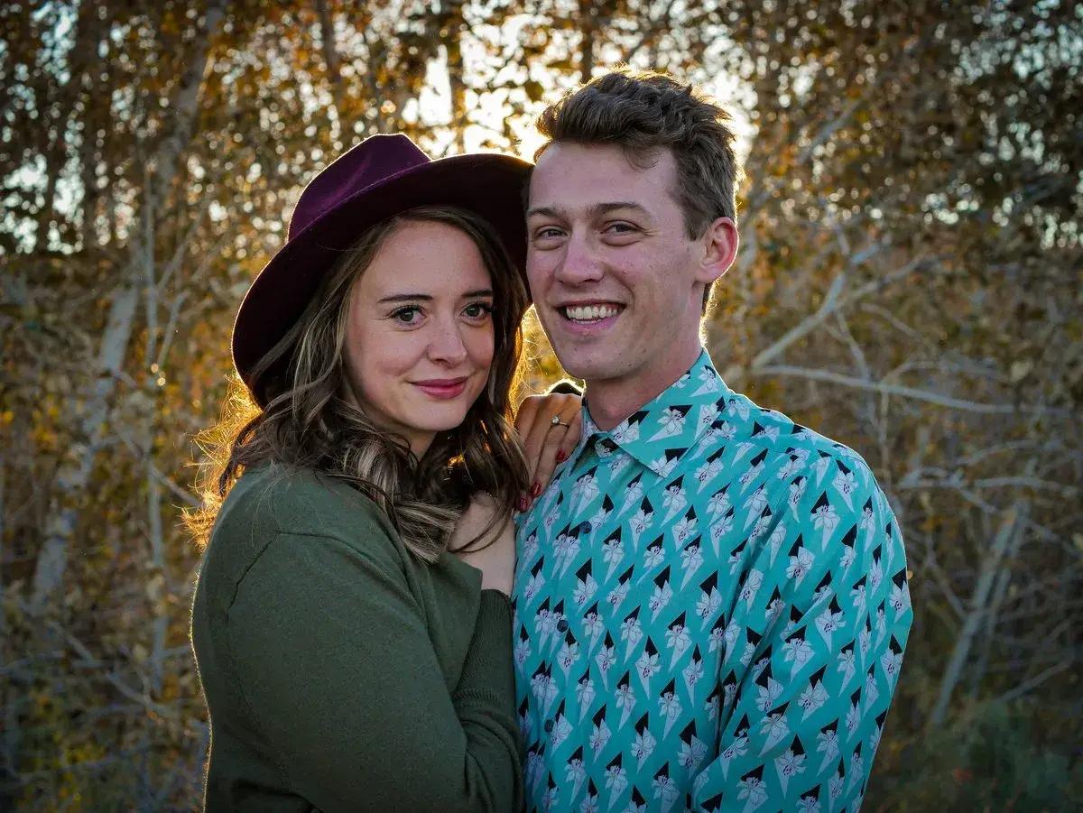 Couple at golden hour, Boise, Idaho engagement photo by Rusty Rehl